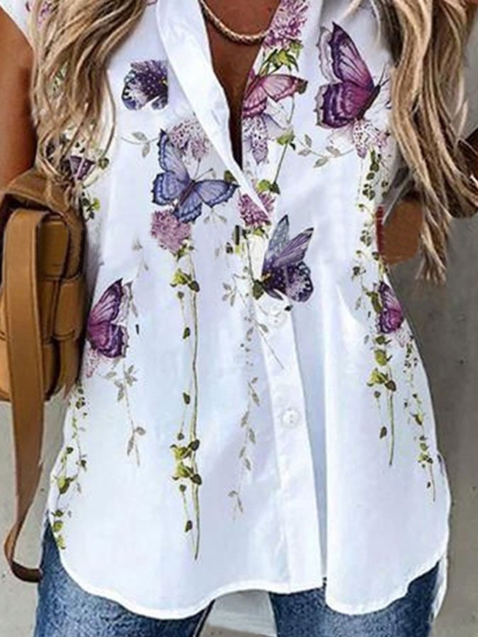 Single-Breasted Printed Shirt