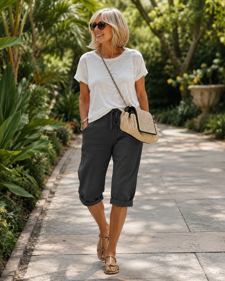 Janet | Linen Full Shorts