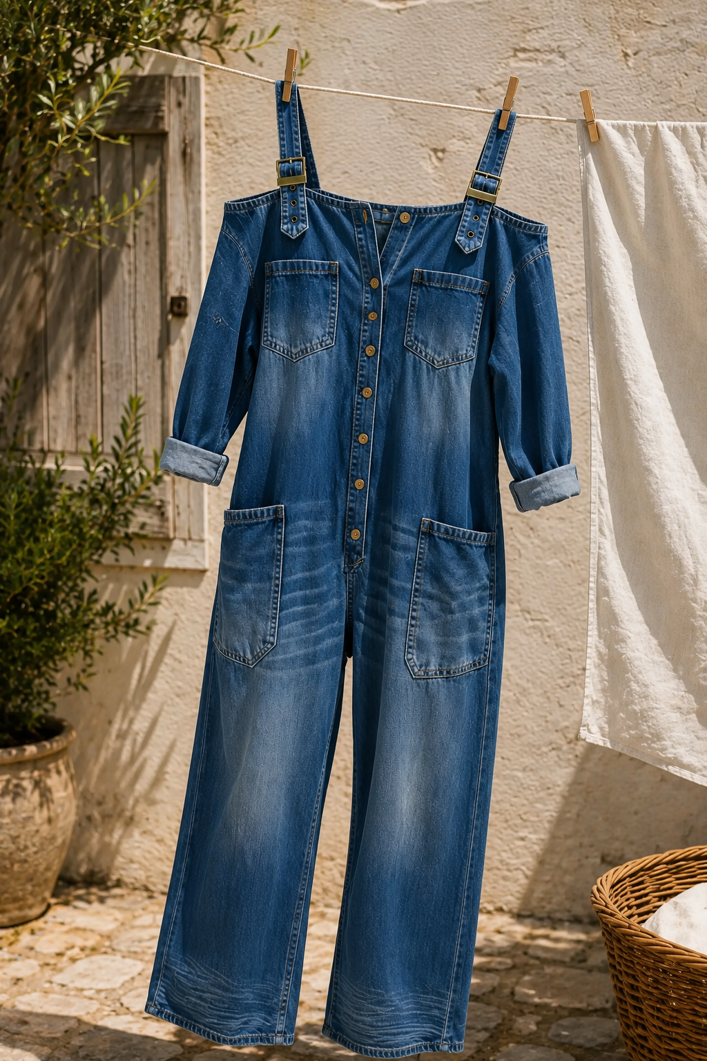 Sophia | Off Shoulder Denim Jumpsuit