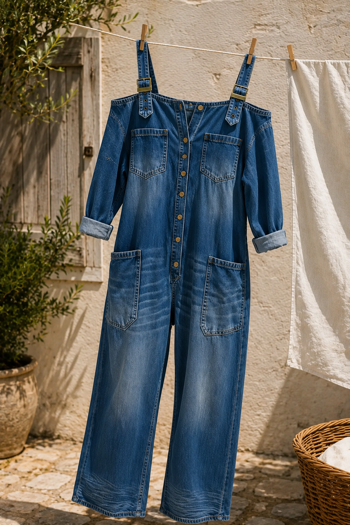 Sophia | Off Shoulder Denim Jumpsuit
